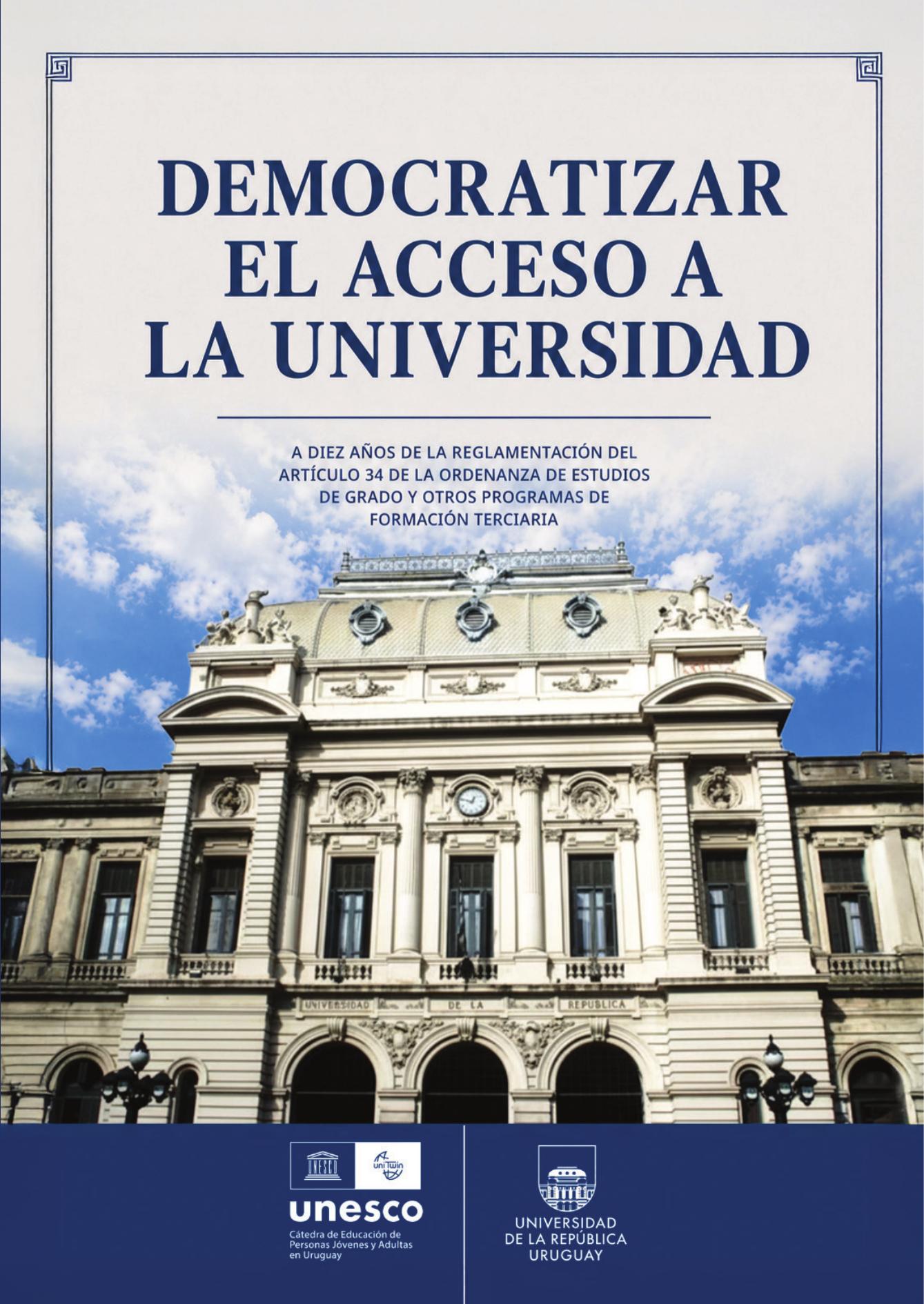 Tapa del libro Democratizar el acceso a la Universidad